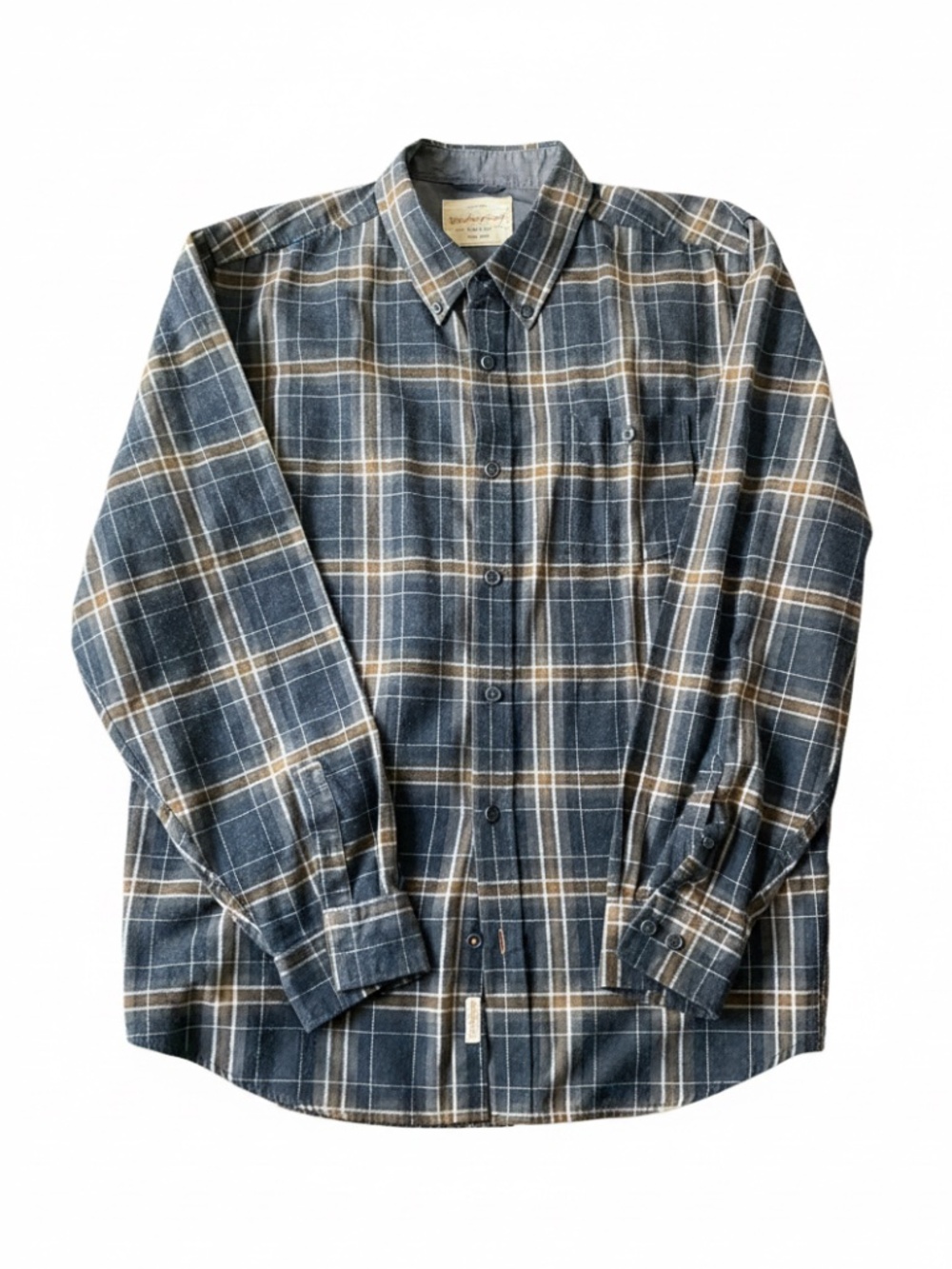 XXL blue and gold flannel men’s shirt